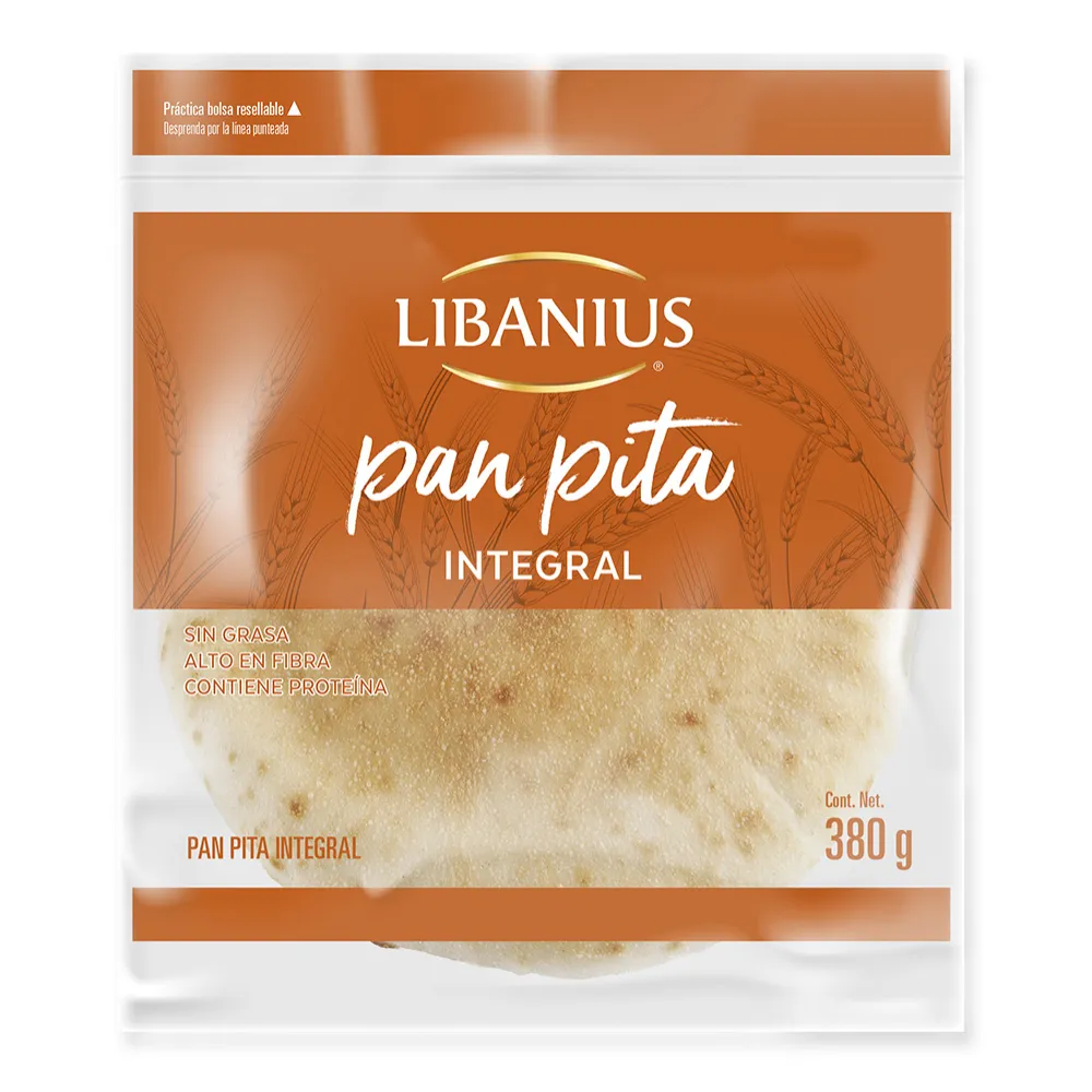 PAN PITA INTEGRAL LIBANIUS 380 GRAMOS