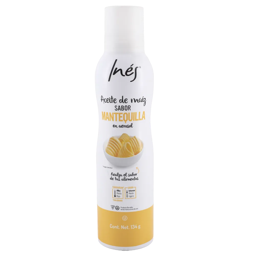 Aceite De Maiz En Aerosol Mantequilla Ines 134 Gr