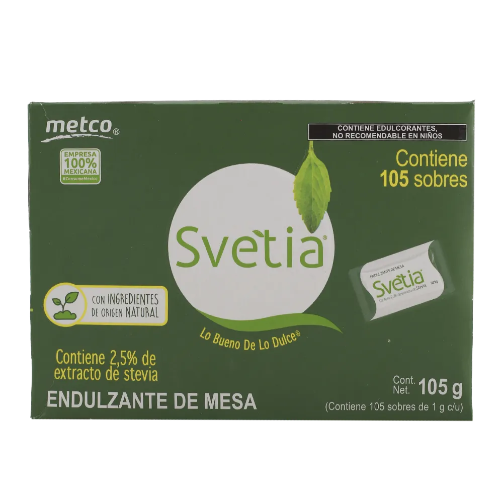 Endulzante De Mesa Con Extracto Stevia Svetia 105 Gr