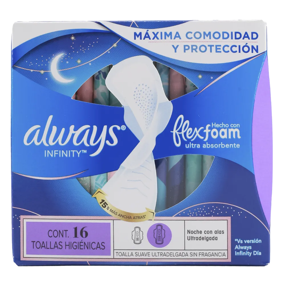 Toallas Con Alas Azul/Morado Always 16 Pza