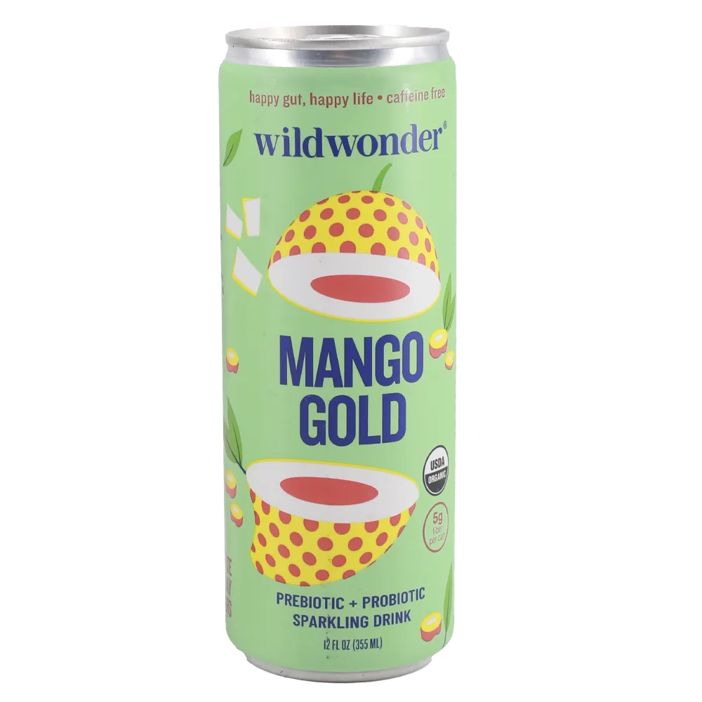 Bebida Carbonatada Probiotica Con Jugo De Mango Wildwonder 355 Ml