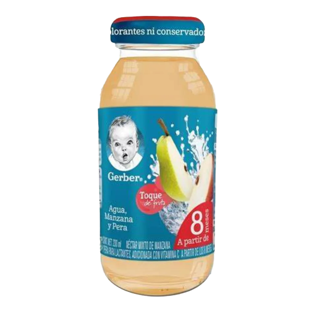 Gerber 4pza Bebida 12X230MlManzana Pera Gerber 230 Ml