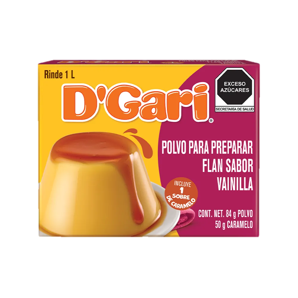 Polvo Para Flan Vainilla Con Caramelo Dgari 134 Gr