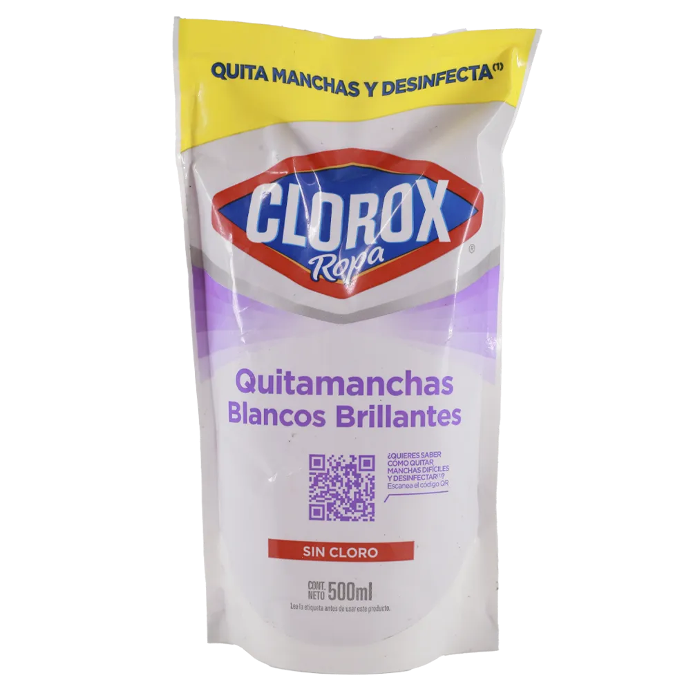 Removedor Quitamanchas Liquido Blancos brillantes Clorox 500 ml