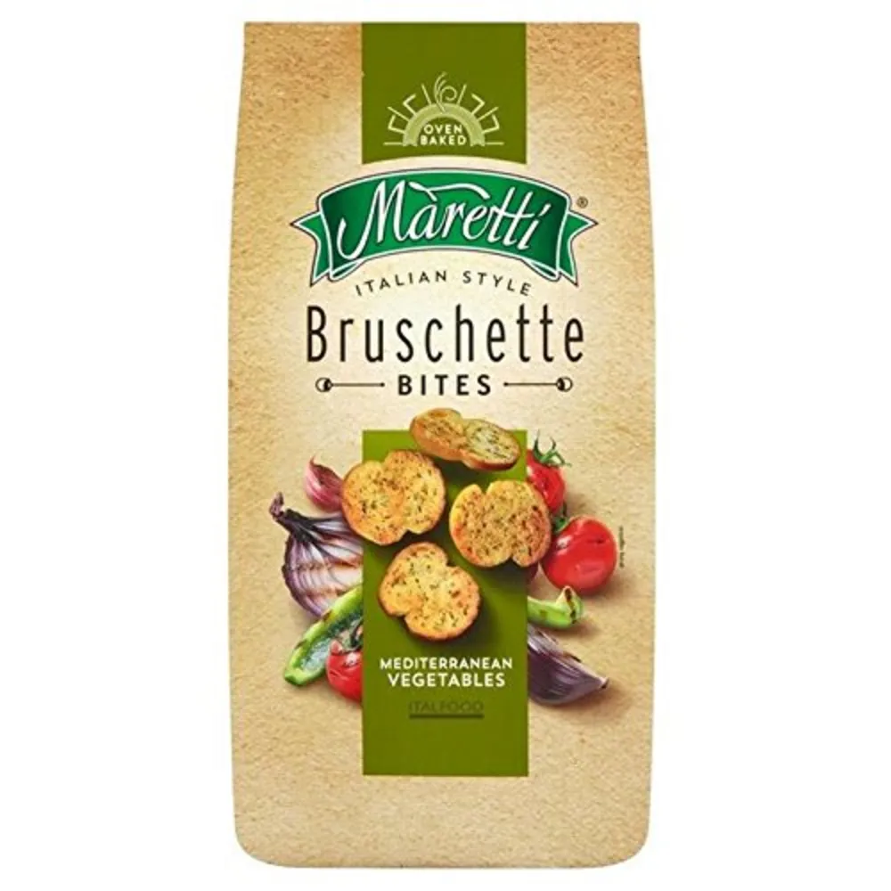 CHIPS BRUSCHETTE VEGETALES MEDITERRAN MARETTI 85 GRAMOS