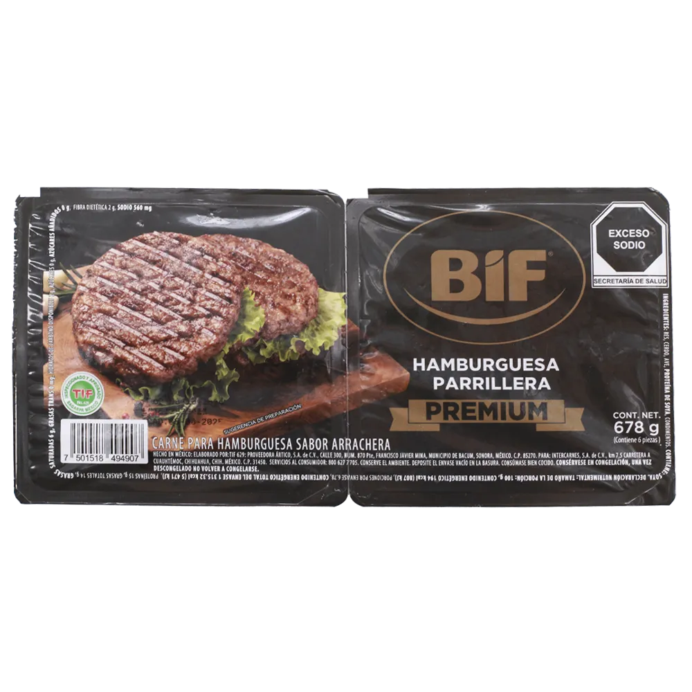 HAMBURGUESA PARRILLERA BIF 678 GRAMOS