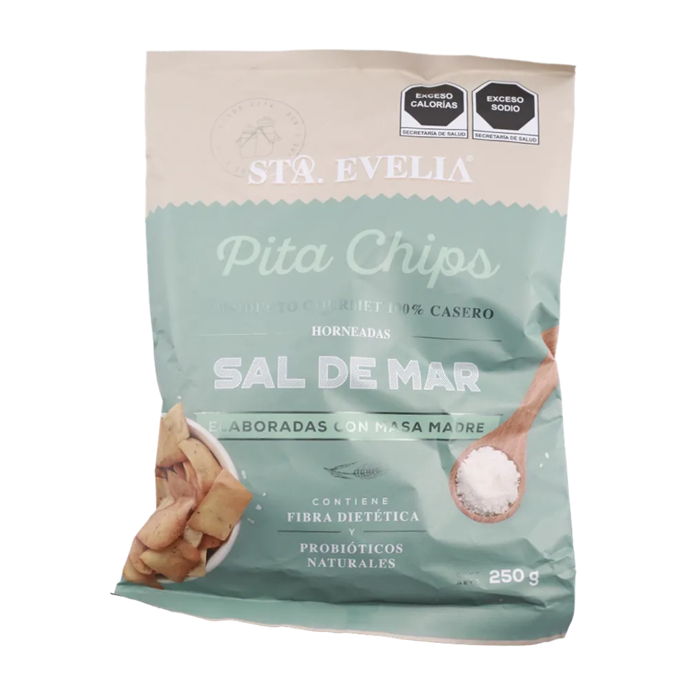 Pita Chips Masa Madre Sal De Mar Sta Evelia 250 Gr