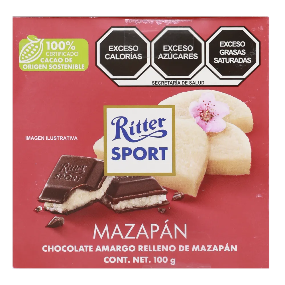 Tableta Chocolate Mazapan Ritter Sport 100 Gr
