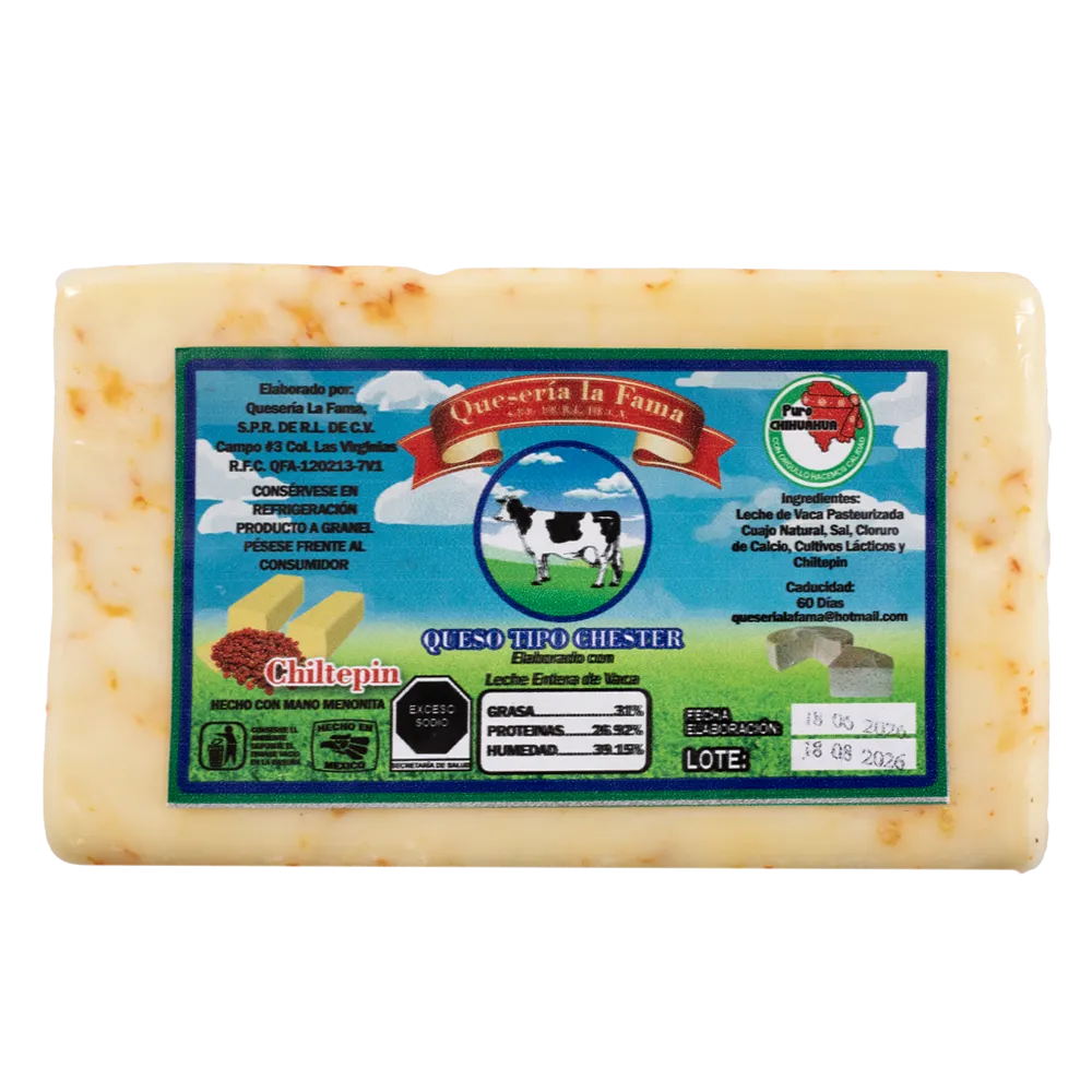 QUESO CHESTER CHILTEPIN LA FAMA 1 KILOGRAM