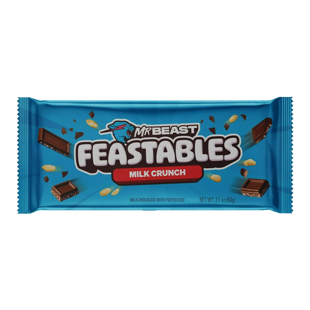 TABLETA MILK CHOCOLATE CRUNCH MR BEAST 60 GRAMOS