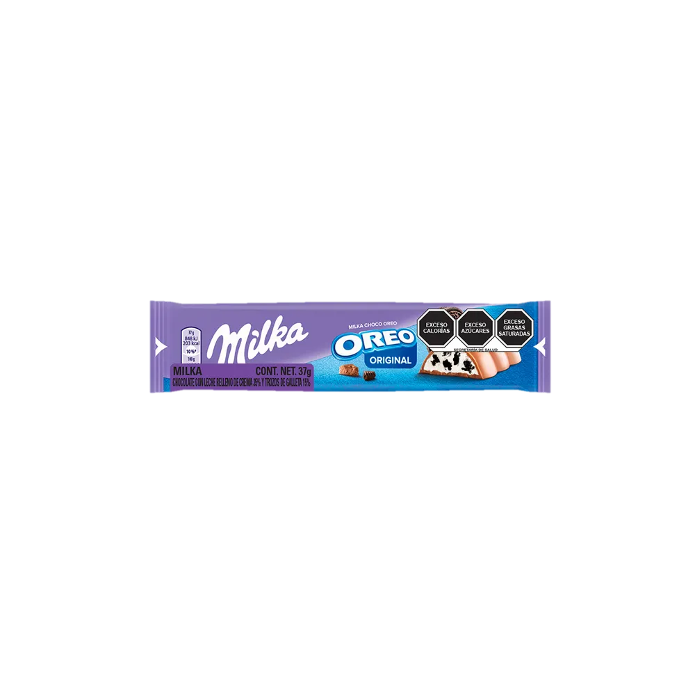 BARRA CHOCOLATE CON OREO MILKA 37 GRAMOS