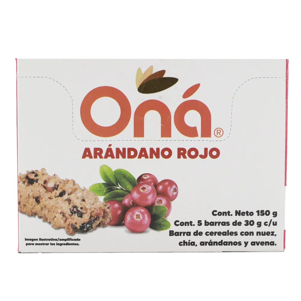 Barra De Cereal Arandano Rojo Ona 30 Gr