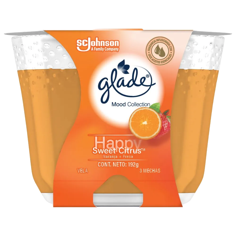 Vela Aromatica Tres Pabilos Citrus Glade 1 Pz