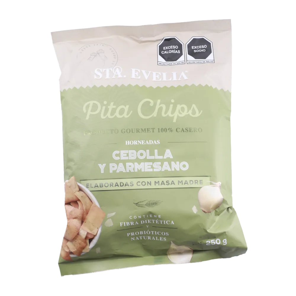 Pita Chips Masa Madre Parmesano Cebolla Sta Evelia 250 Gr