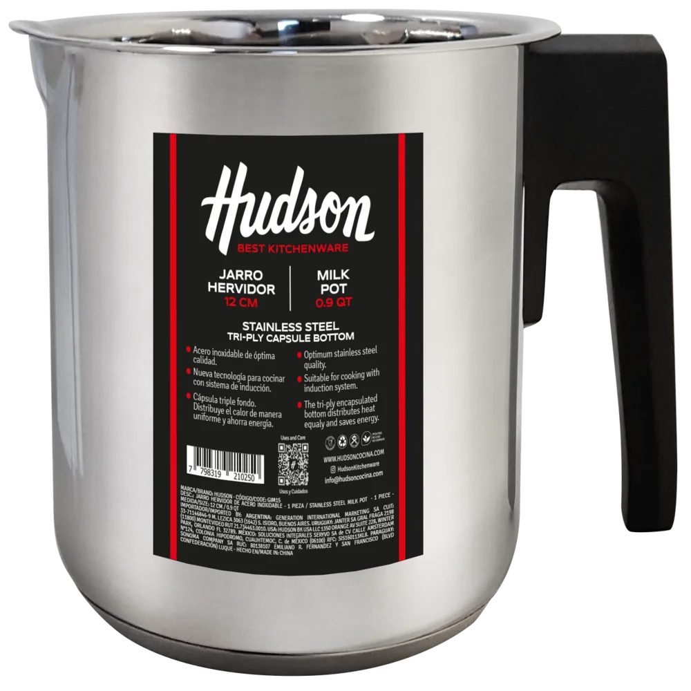 JARRO HERVIDOR DE ACERO INOXIDABLE DE 12CM HUDSON 1 PIEZA