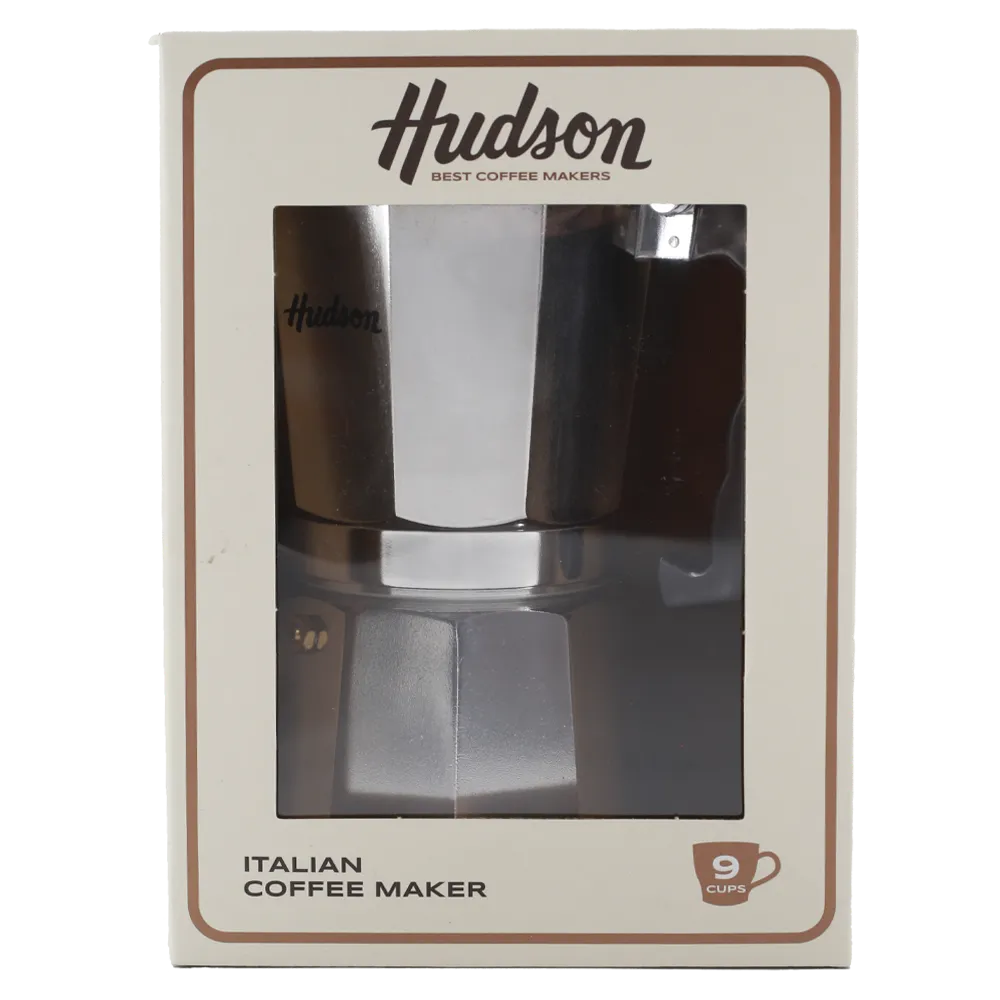 Cafetera Italiana 9 Tazas Plata Hudson 1 Pz