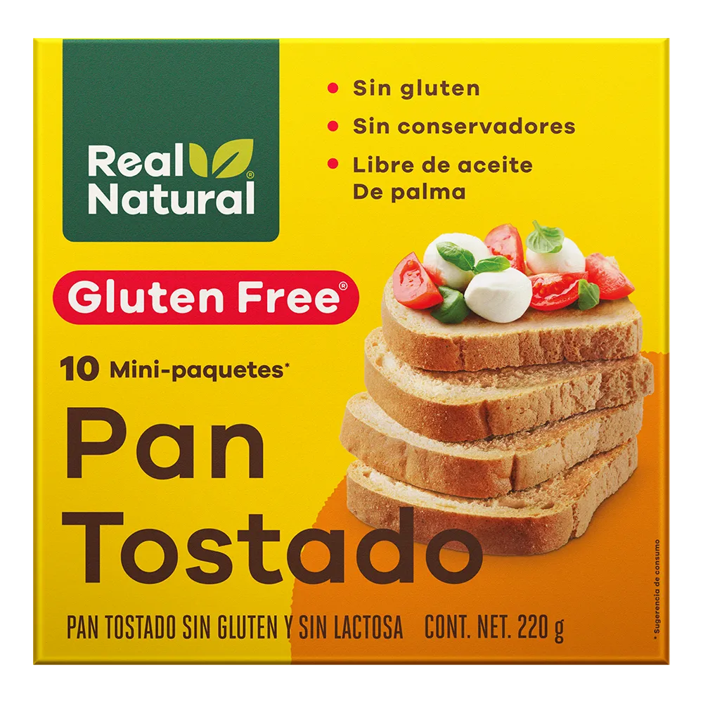 PAN TOSTADO SIN GLUTEN REAL NATURAL 200 GRAMOS