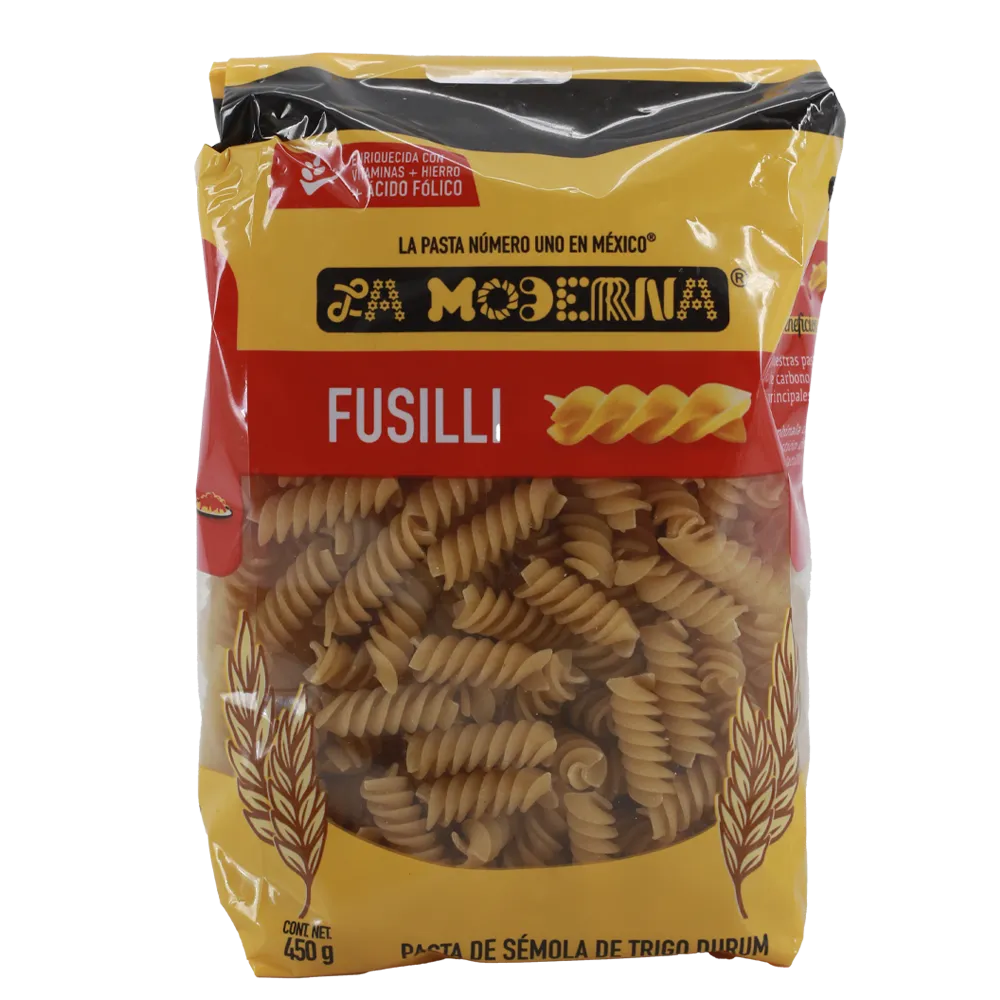 PASTA PARA SOPA FUSILLI LA MODERNA 450 GRAMOS