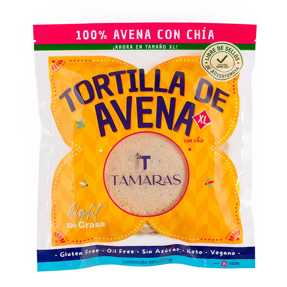TORTILLA AVENA Y CHIA TAMARAS 255 GRAMOS