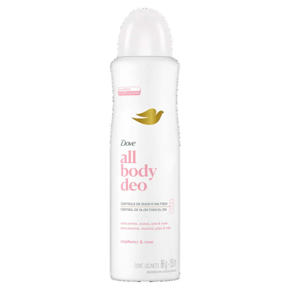 DESODORANTE ALL BODY AEROSOL RASPBERRY ROSE DOVE 150 MILILI