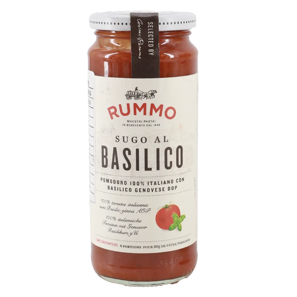 SALSA DE TOMATE CON ALBAHACA RUMMO 340 GRAMOS