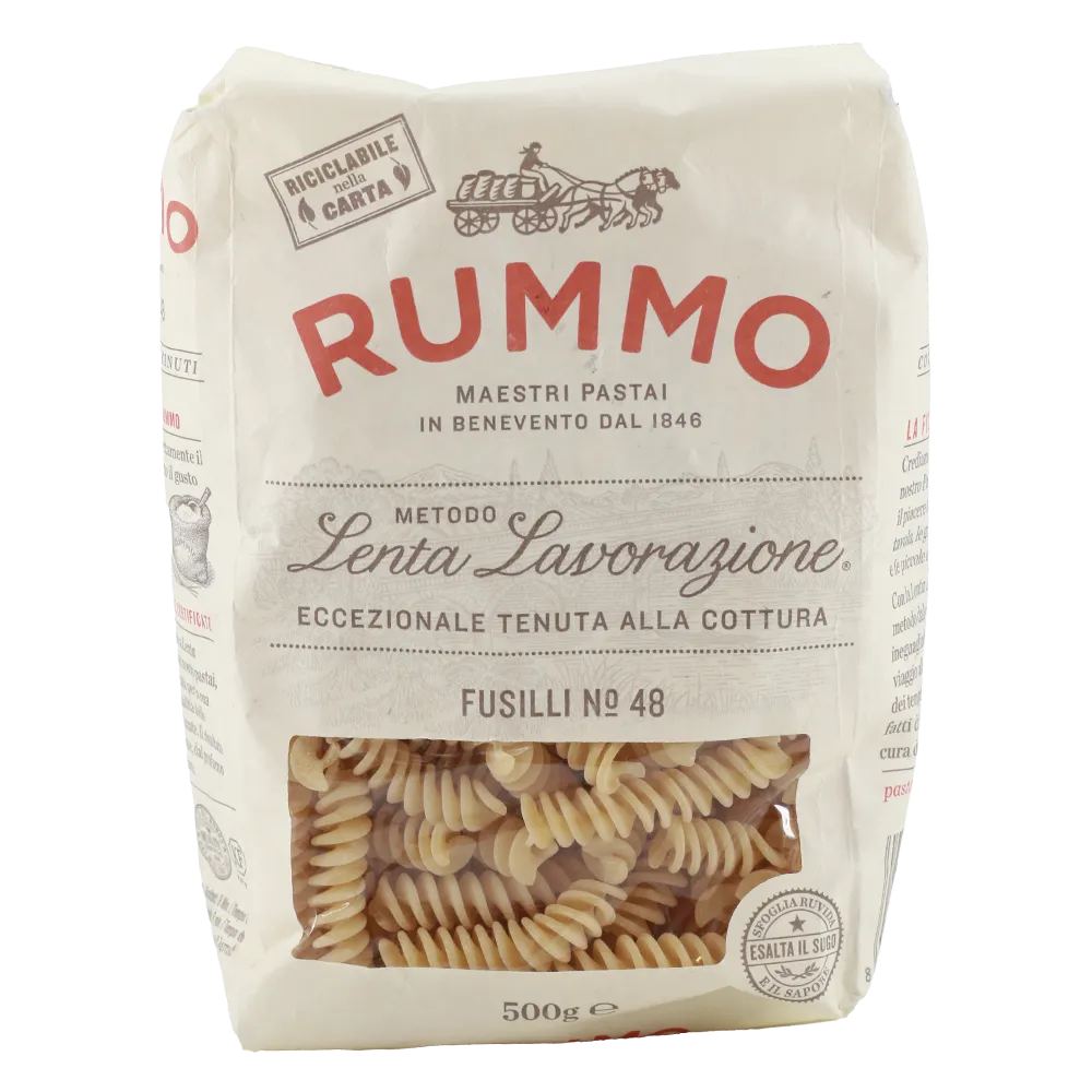PASTA DE SEMOLLA FUSILLI RUMMO 500 GRAMOS