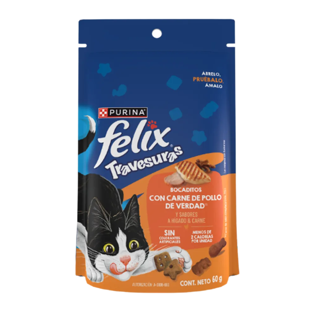 BOTANITAS PARA GATO POLLO FELIX 60 GRAMOS