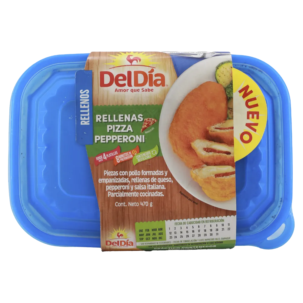 PECHUGA RELLENA DE QUESO CON PEPPERONI DEL DIA 470 GRAMOS