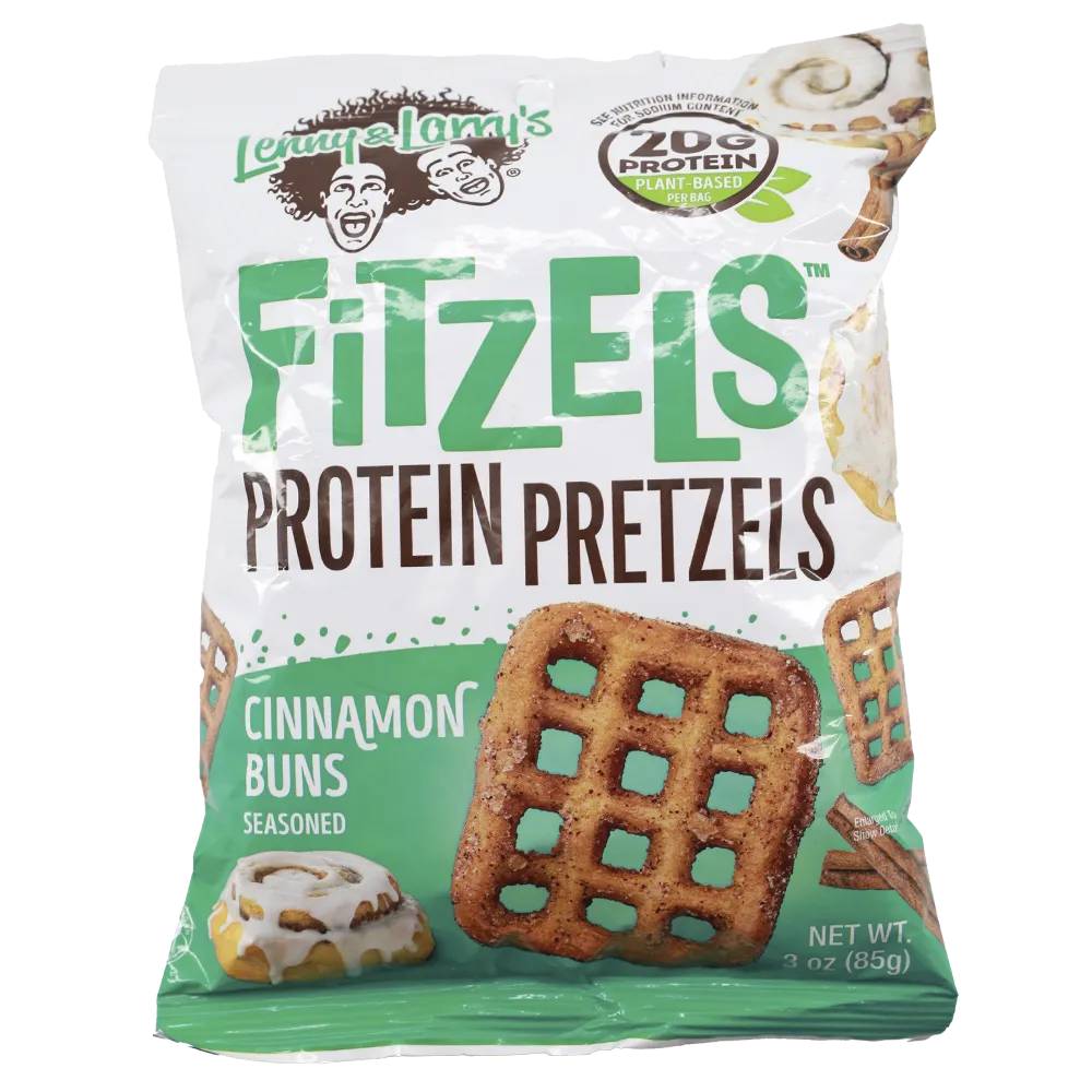 PROTEIN PRETZELS CINNAMON BUNS LENNY & LARRYS 3 ONZAS
