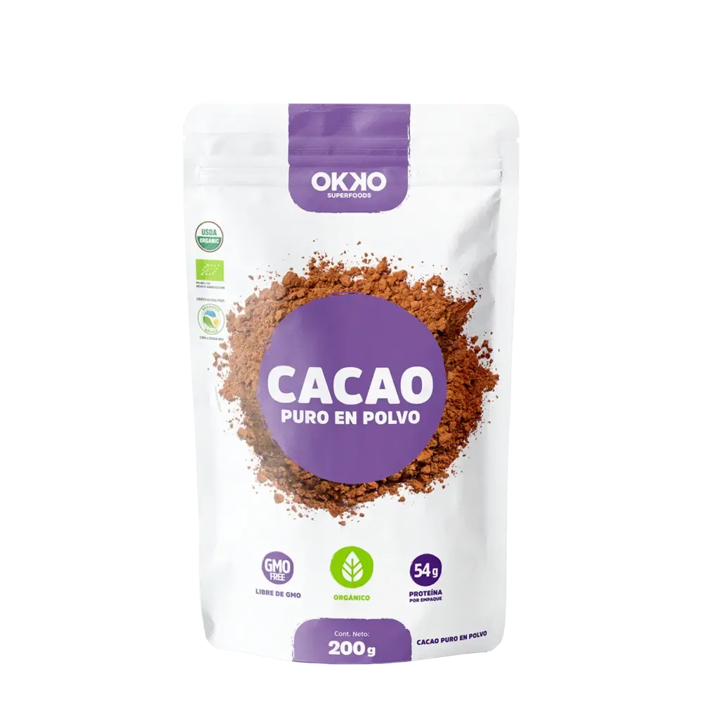 CACAO ORGANICO EN POLVO OKKO 200 GRAMOS