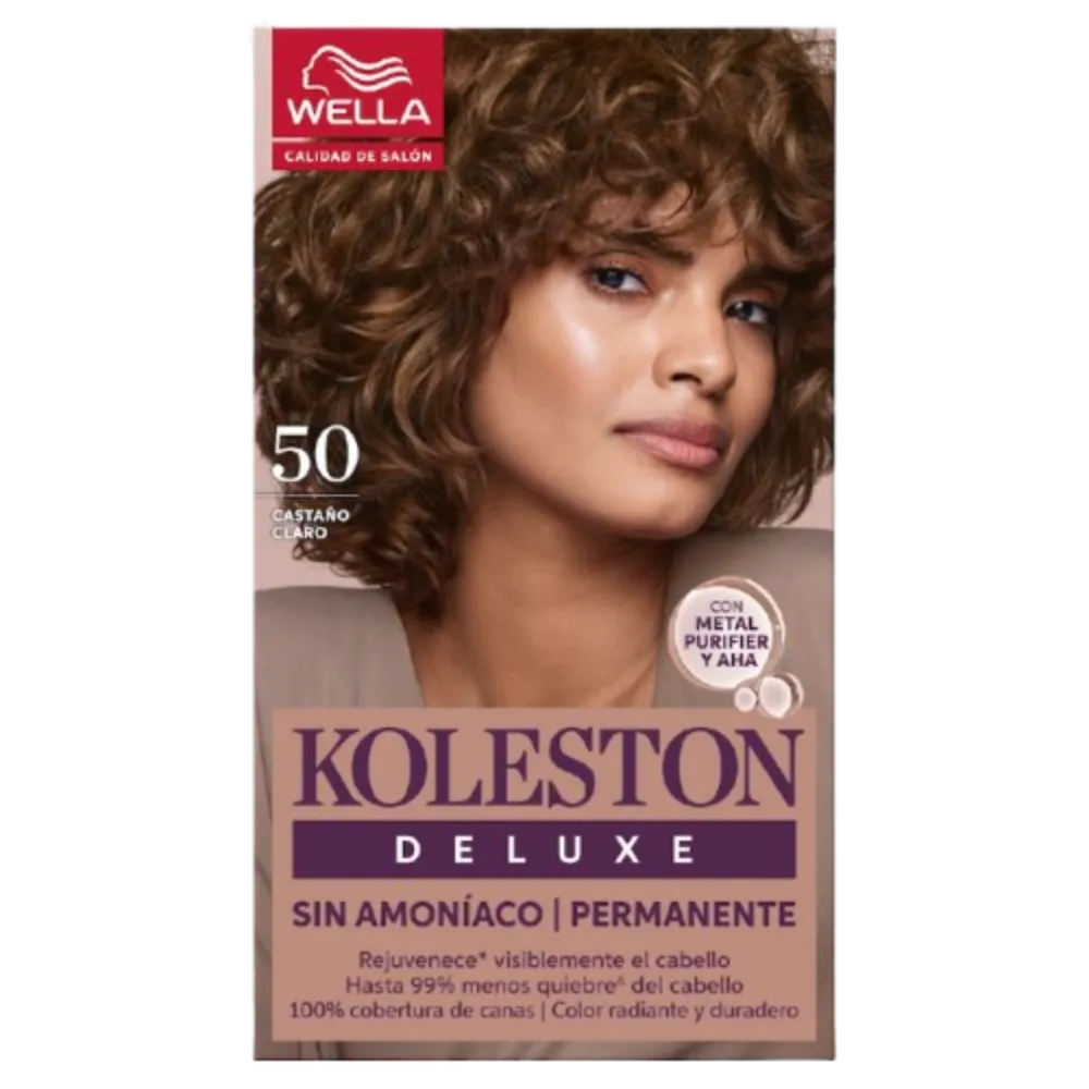 TINTE PARA CABELLO SIN AMONIACO TONO 50 CASTAÑO CLA KOLESTON DELUXE 1 PIEZA