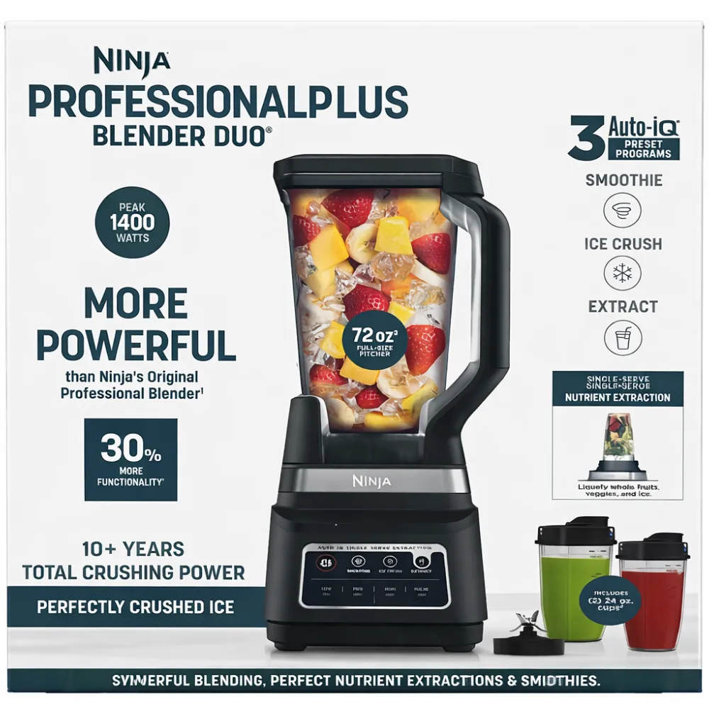 LICUADORA NINJA PROFESIONAL PLUS DUO AUTO-IQ NINJA 1 PIEZA