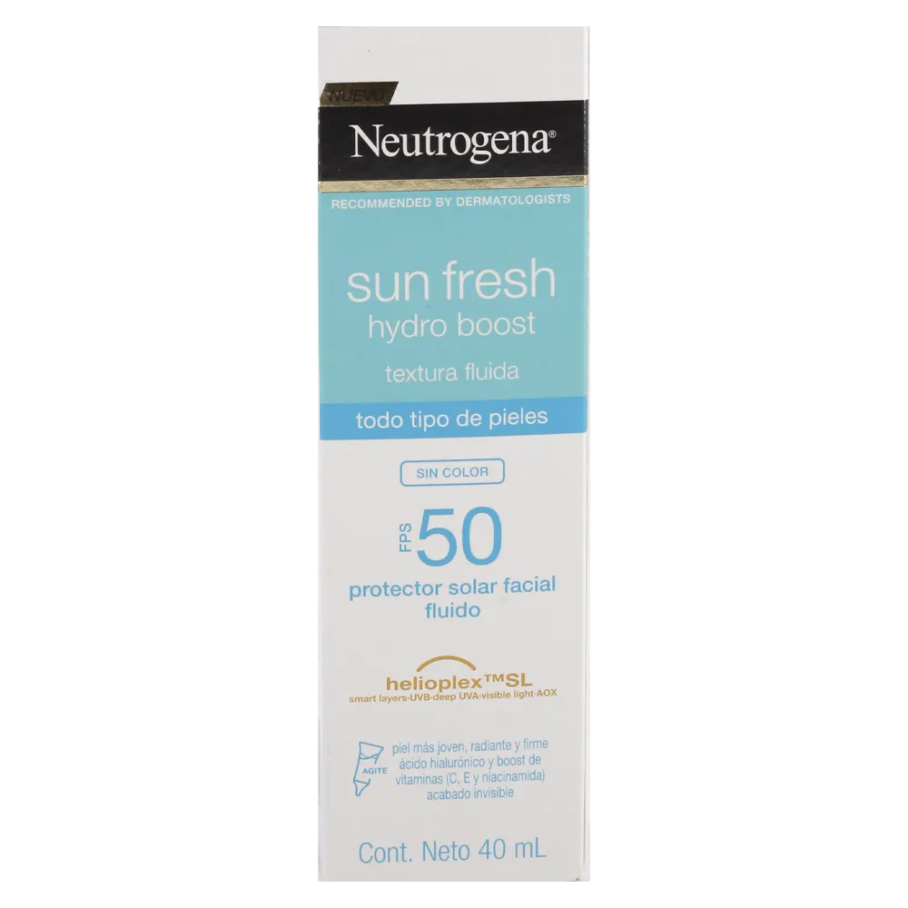 SUN FRESH HYDRO BOOST FPS50 SIN COLOR NEUTROGENA 40 MILILIT