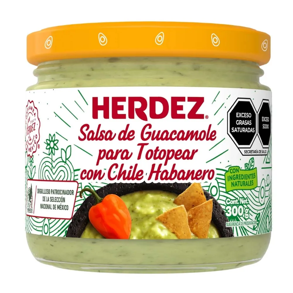 Salsa de Guacamole Herdez para Totopear con Chile Habanero 300 g HERDEZ 300 GRAMOS
