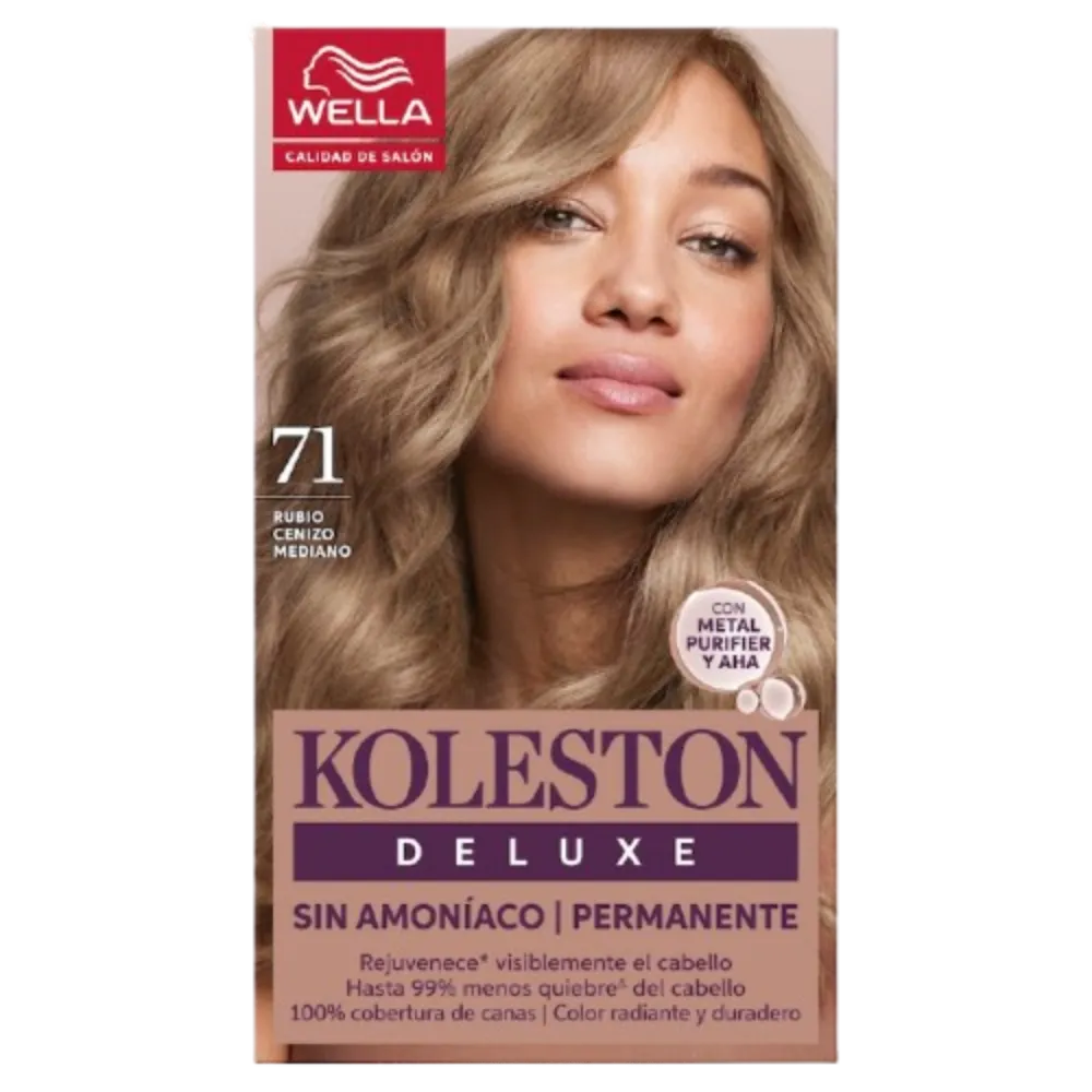 TINTE PARA CABELLO SIN AMONIACO TONO 71 RUBIO CEN KOLESTON DELUXE 1 PIEZA