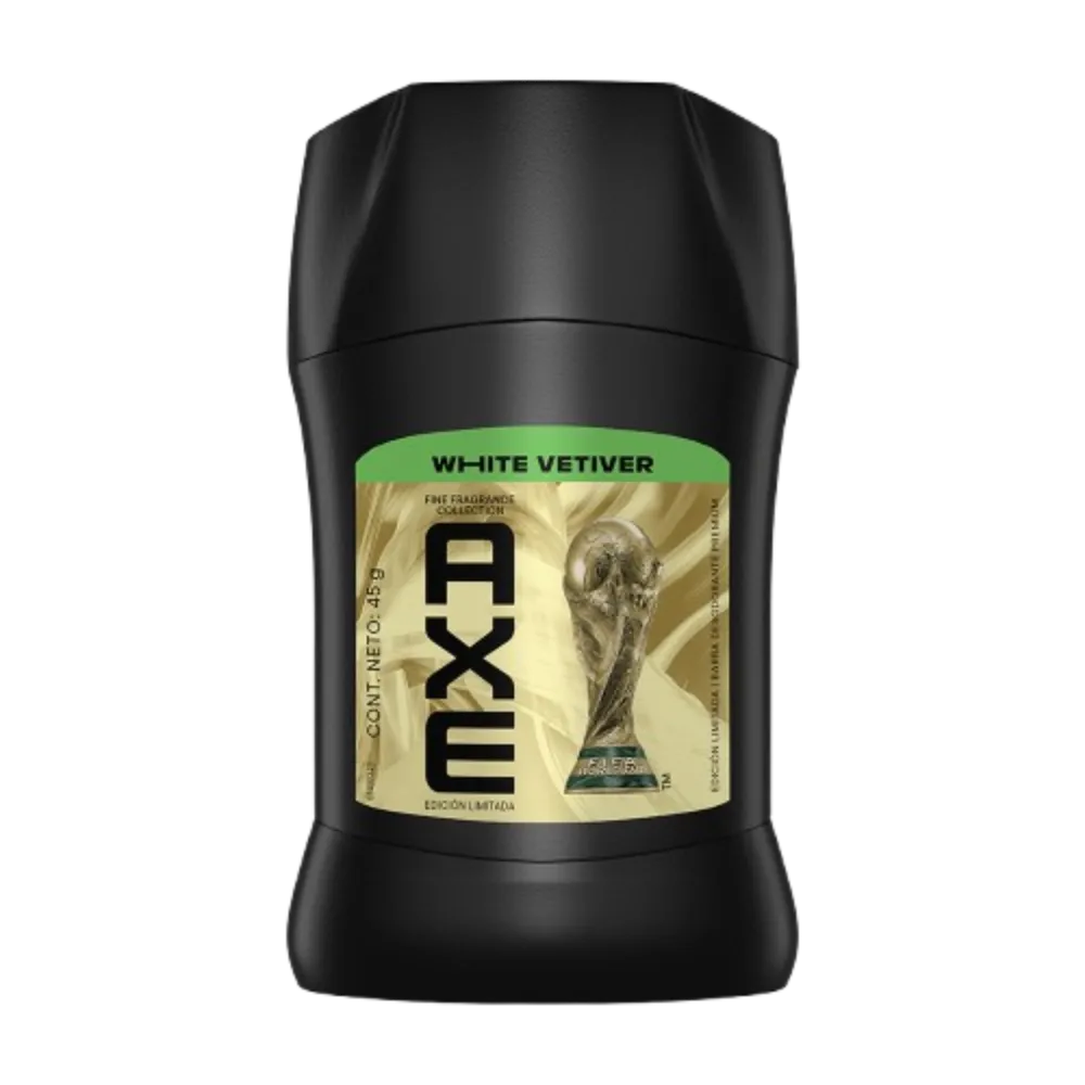 DESODORANTE BARRA WHITE VETIVER AXE 45 GRAMOS