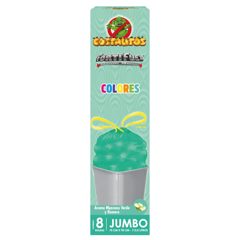 BOLSAS FORTIFLEX COLORES JUMBO VARIOS COLORES COSTALITOS 8 BOLSA
