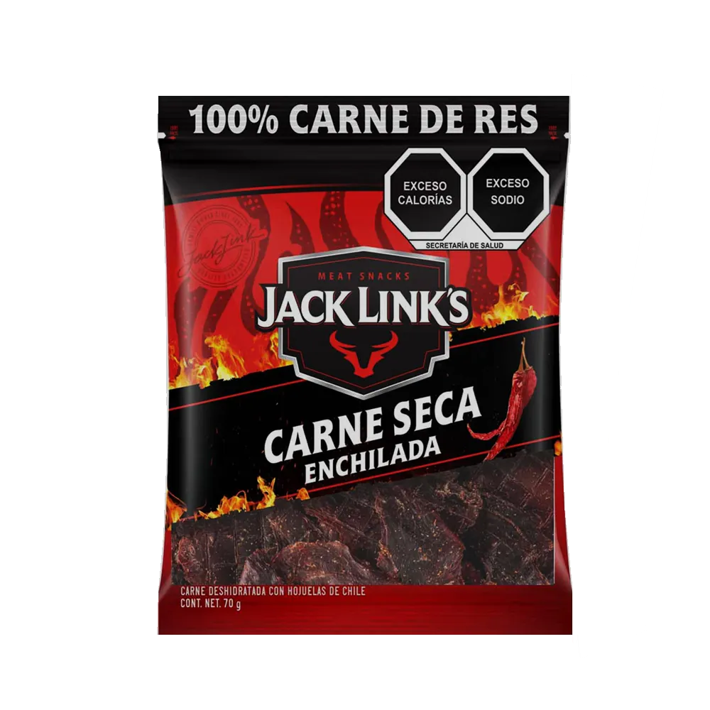 CARNE SECA JERKY ENCHILADA JACK LINK'S 70 GRAMOS