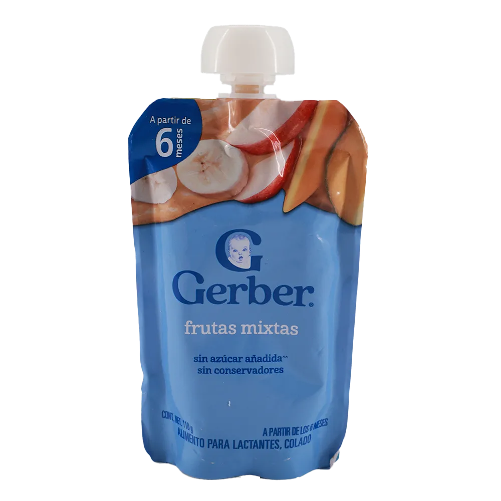 PAPILLA JUNIOR POUCH FRUTAS MIXTAS 110 GRAMOS FRUTAS MIXTAS GERBER 110 GRAMOS