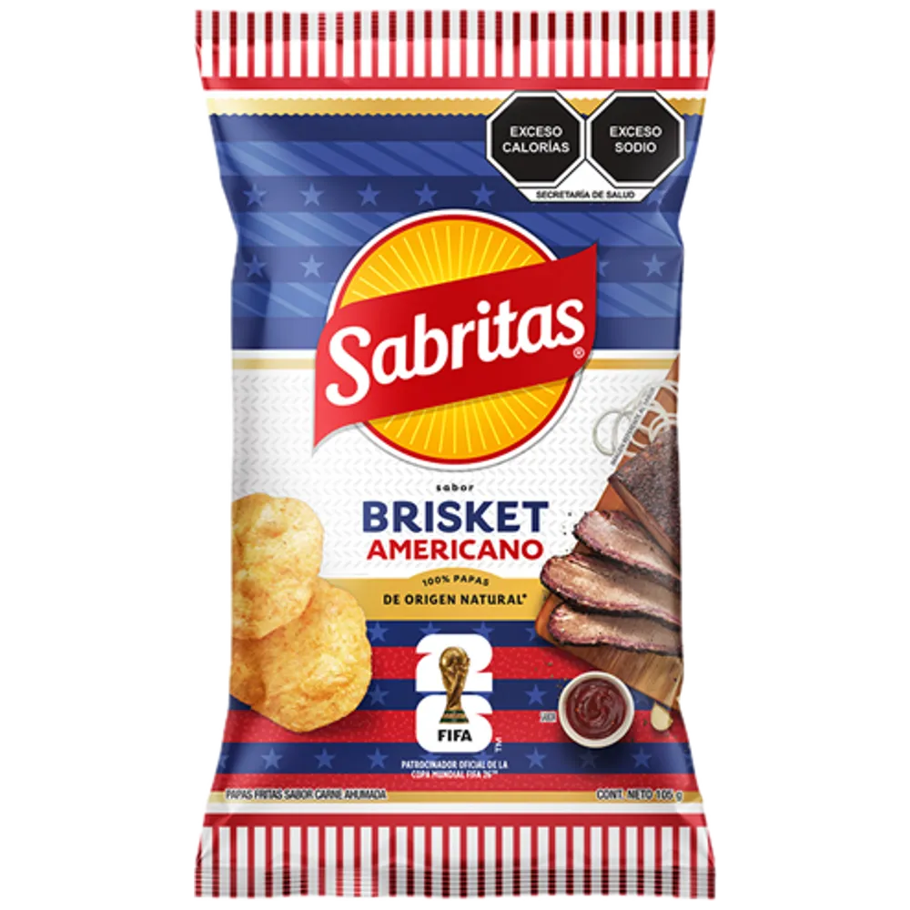 PAPAS BRISKET AMERICANO SABRITAS 105 GRAMOS