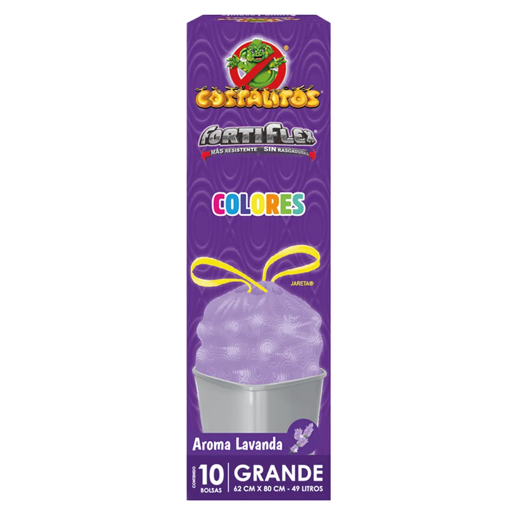 BOLSAS FORTIFLEX COLORES GRANDE VARIOS COLORES COSTALITOS 10 BOLSA