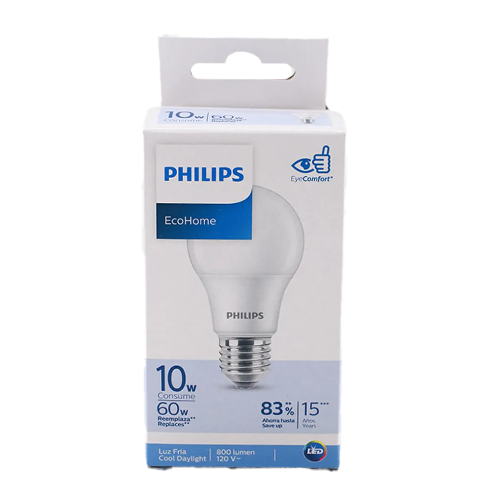 FOCO LED ECOHOME 10 W LUZ FRA PHILIPS LED 1 PIEZA