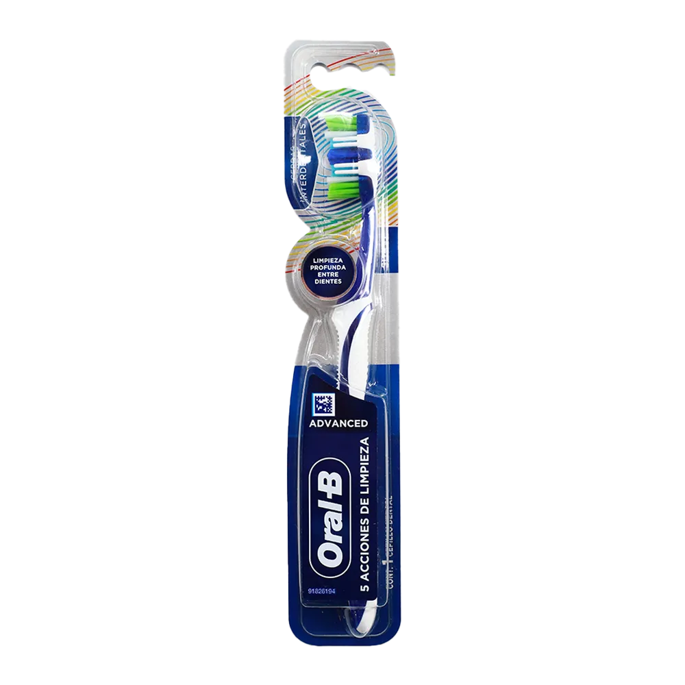 5 ACCIONES DE LIMPIEZA CEPILLO DE DIENTES SUAVE ORAL B 1 PIEZA