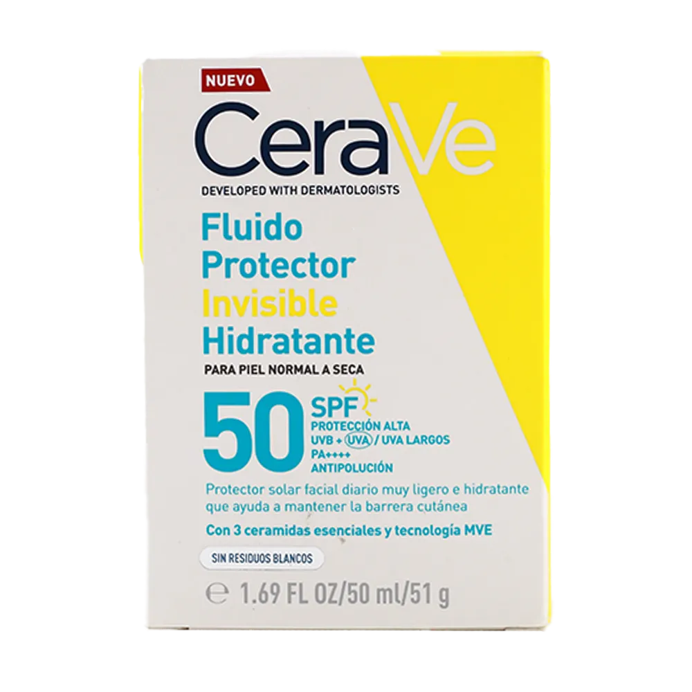 FLUIDO PROTECTOR INVISIBLE HIDRATANTE 50FPS CERAVE 50 MILIGRA