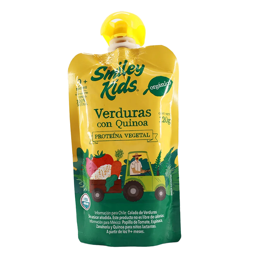 PAPILLA ORGANICA VERDURAS Y QUINOA SMILEY KIDS 120 GRAMOS
