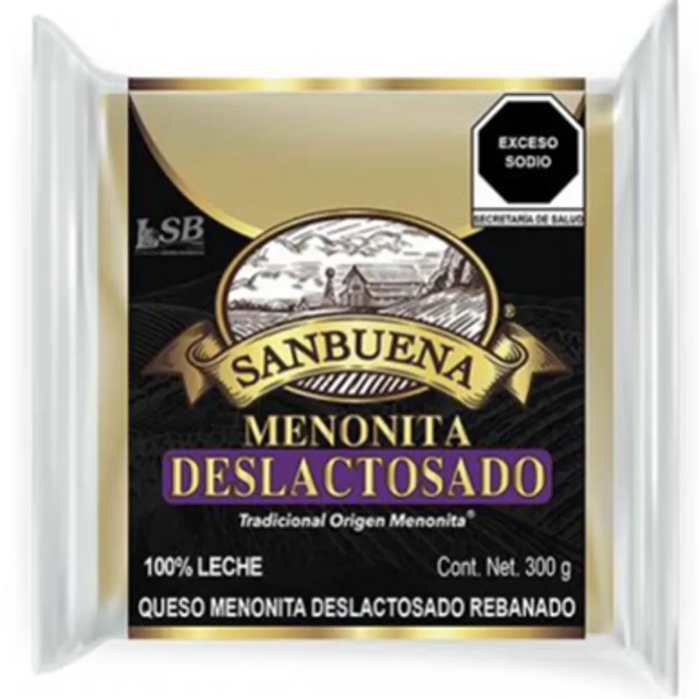 QUESO MENONITA DESLACTOSADO REBANADO SANBUENA 300 GRAMOS