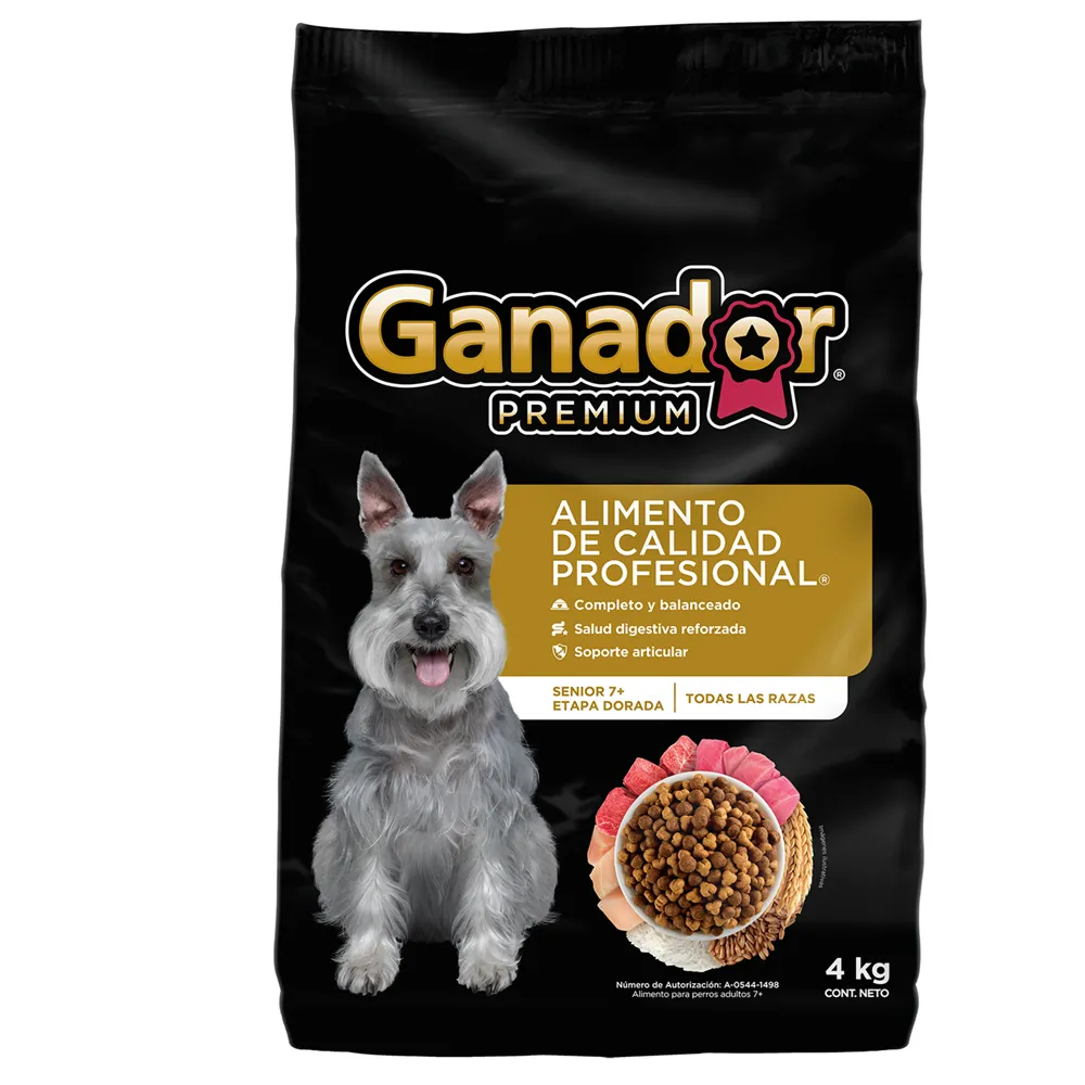 ALIMENTO SECO PARA PERRO SENIOR GANADOR PREMIUM 4 KILOGRAM
