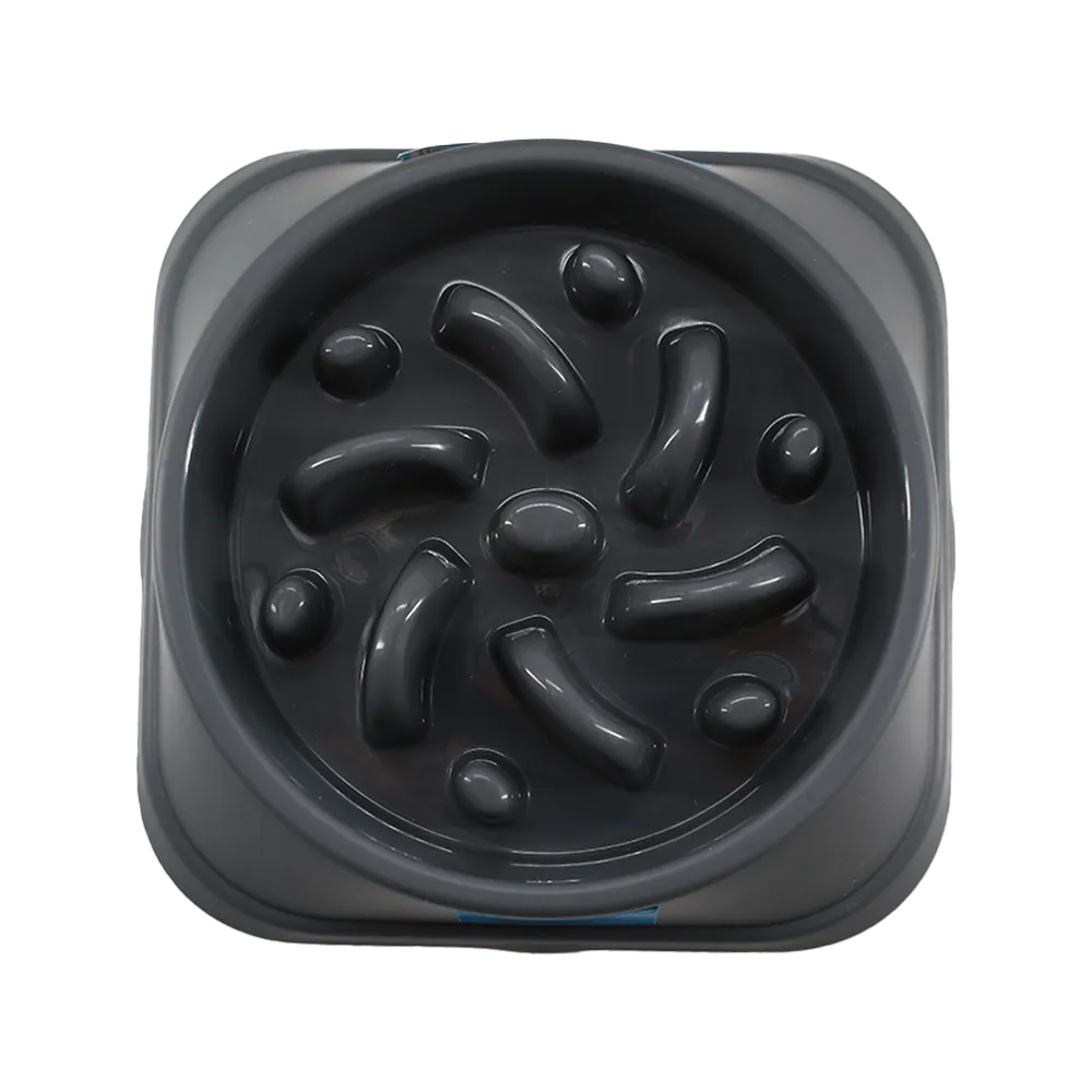 PLATO SLOWFEEDER RECTANGULAR GRIS PETS & MORE 1 PIEZA