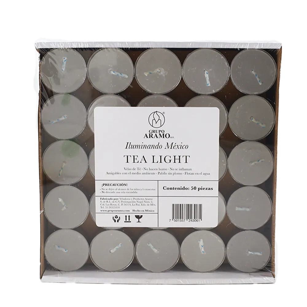 TEA LIGHT VELAS BLANCO ARAMO 50 PIEZA