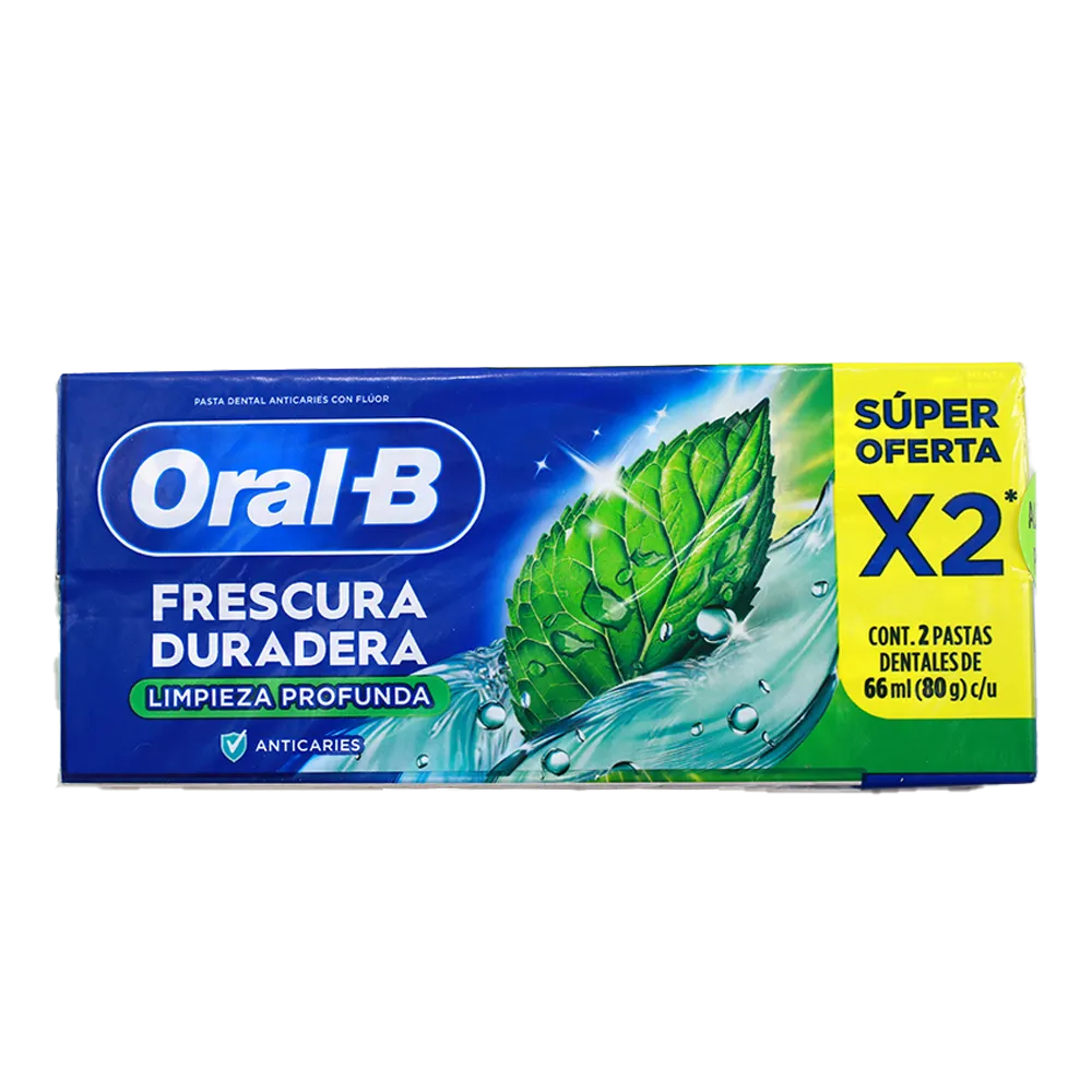 CREMA DENTAL FRESCURA DURADERA ORAL B 2 PIEZA